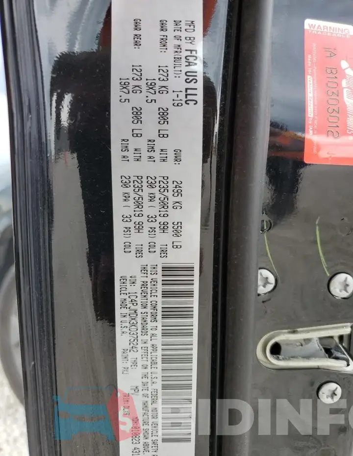 1C4PJMDX3KD375242 Photo# 13