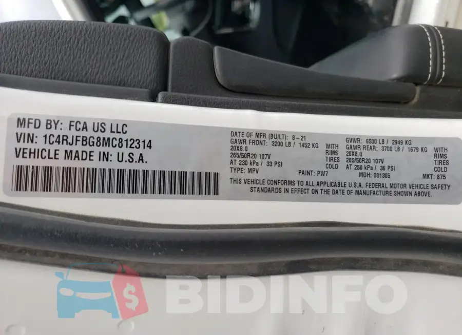1C4RJFBG8MC812314 Photo# 14
