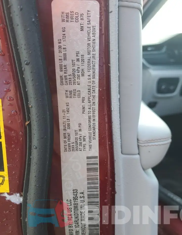 1C4RJKDT0M8195433 Photo# 14