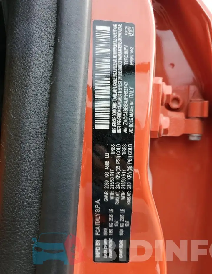 ZACCJBBB4JPH62747 Photo# 14