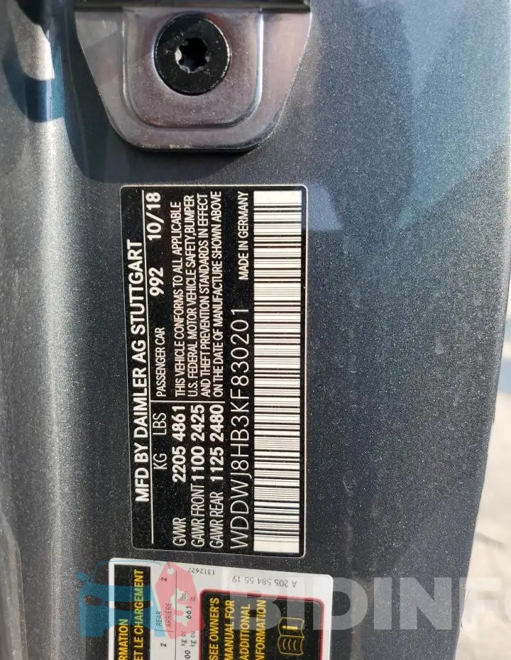 WDDWJ8HB3KF830201 Photo# 12