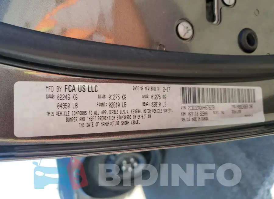 2C3CDZAGXHH578278 Photo# 12