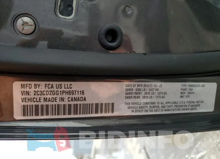 2C3CDZGG1PH697116 Photo# 12