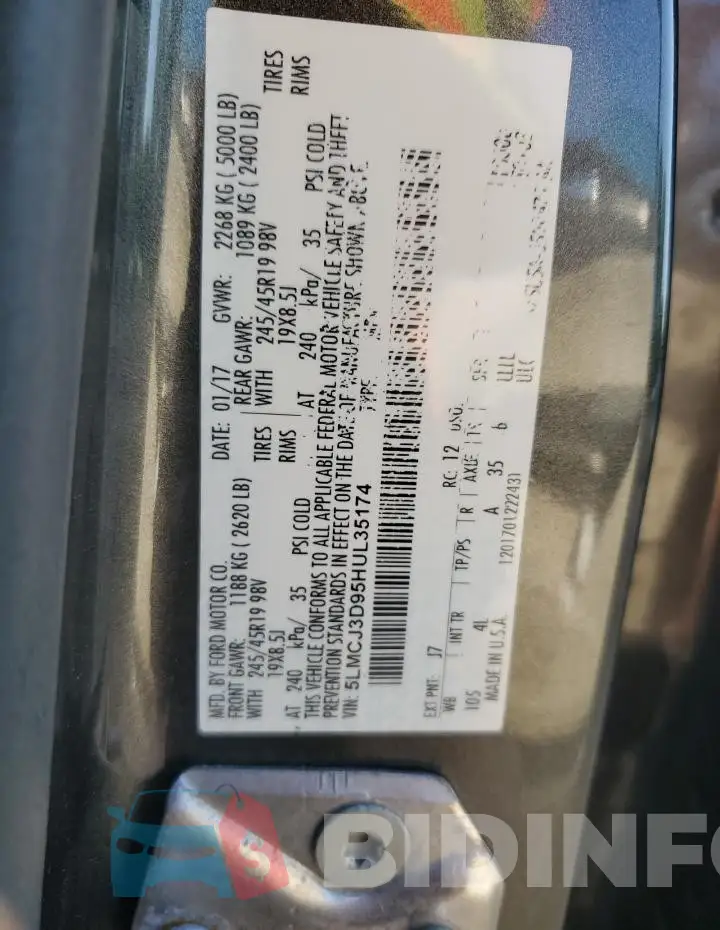 5LMCJ3D95HUL35174 Photo# 13