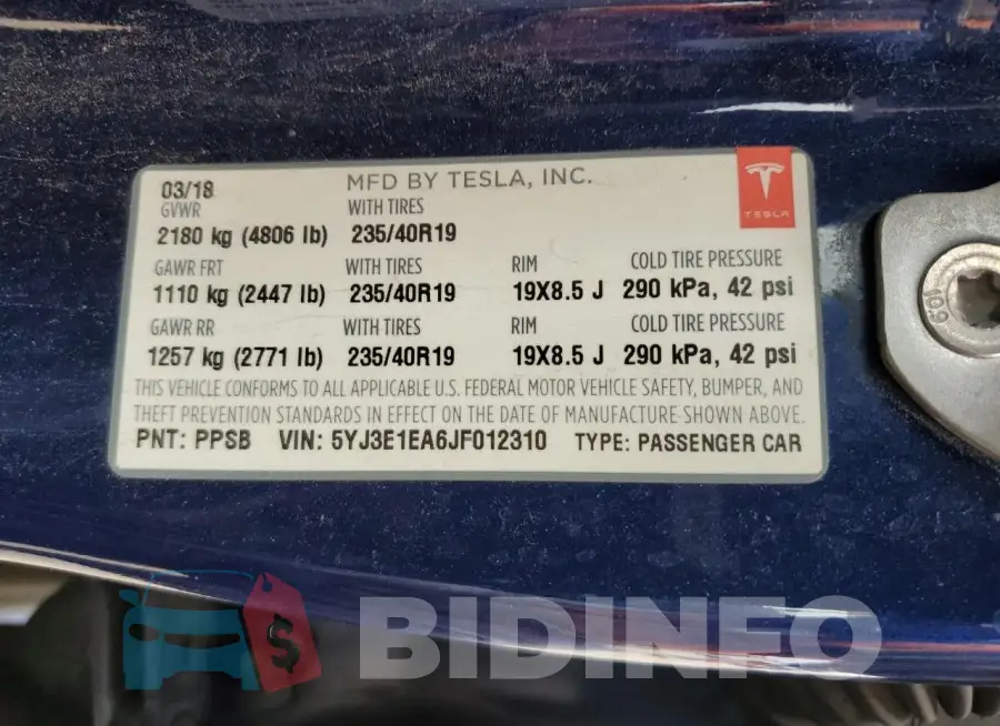 5YJ3E1EA6JF012310 Photo# 12