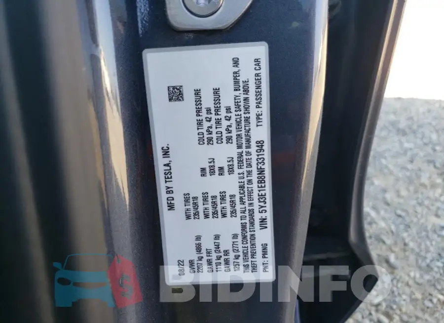 5YJ3E1EB8NF331948 Photo# 13