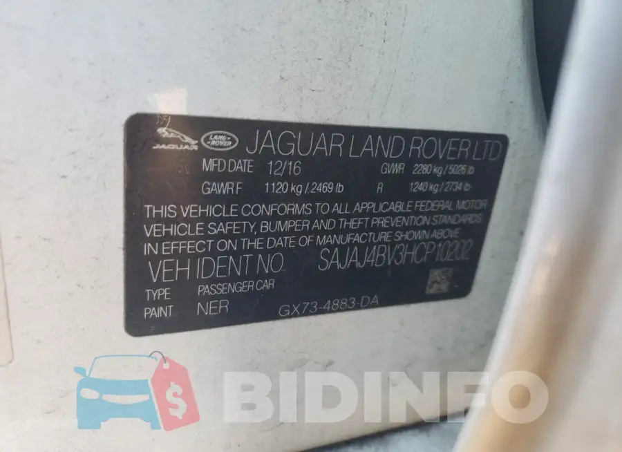 SAJAJ4BV3HCP10202 Photo# 12