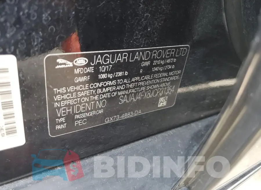 SAJAJ4FX8JCP31354 Photo# 12