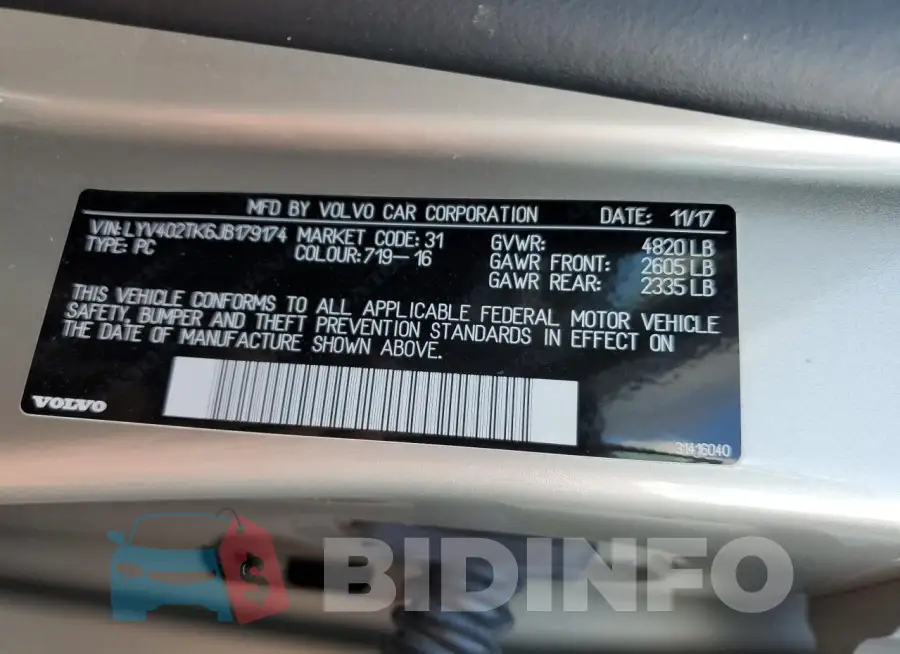 LYV402TK6JB179174 Photo# 12