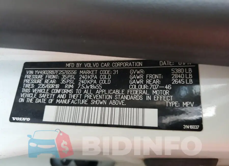 YV4902RB7F2576556 Photo# 13