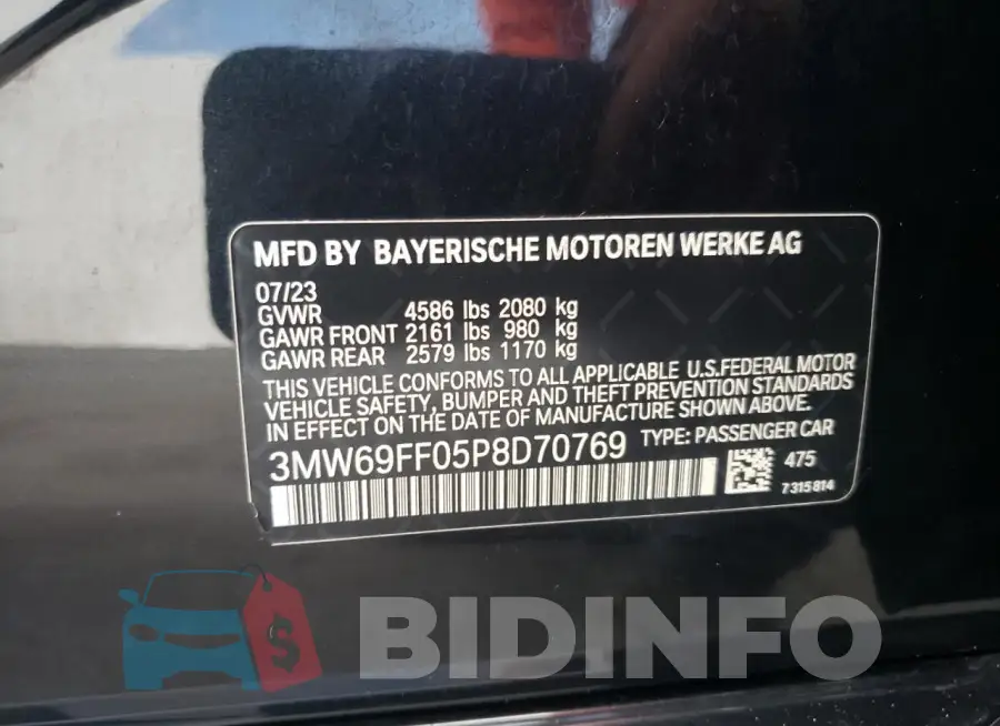 3MW69FF05P8D70769 Photo# 12