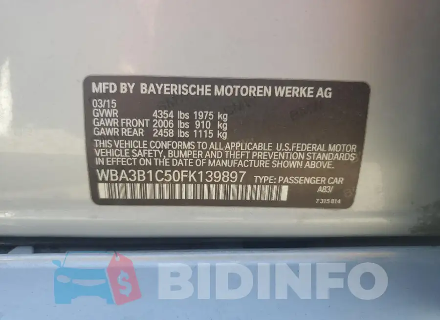 WBA3B1C50FK139897 Photo# 12
