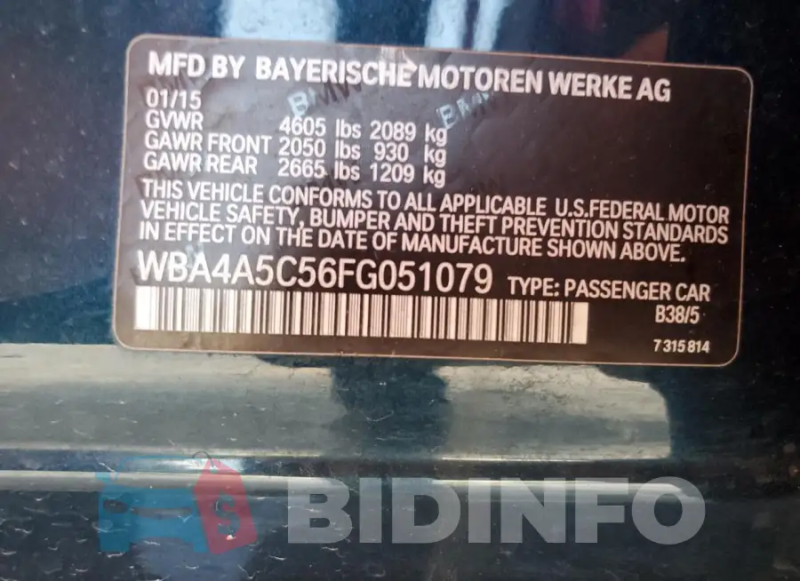 WBA4A5C56FG051079 Photo# 13