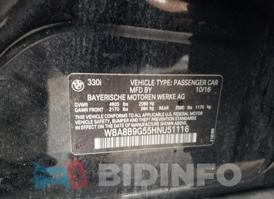 WBA8B9G55HNU51116 Photo# 12