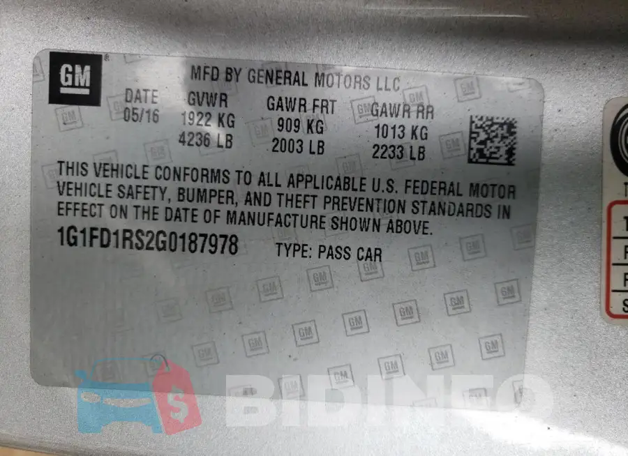 1G1FD1RS2G0187978 Photo# 13