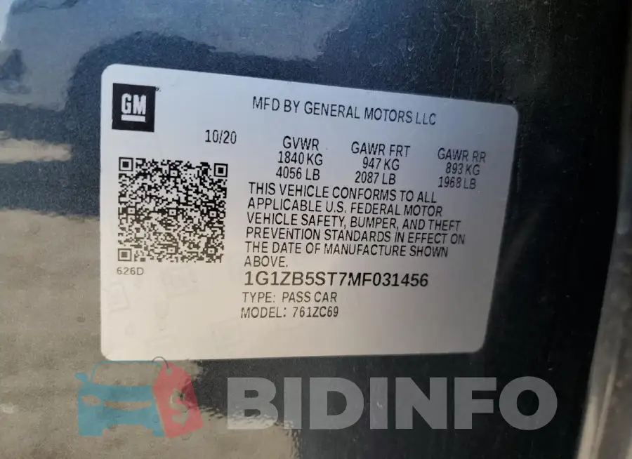 1G1ZB5ST7MF031456 Photo# 12