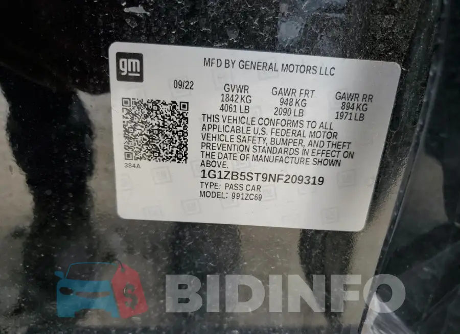 1G1ZB5ST9NF209319 Photo# 12