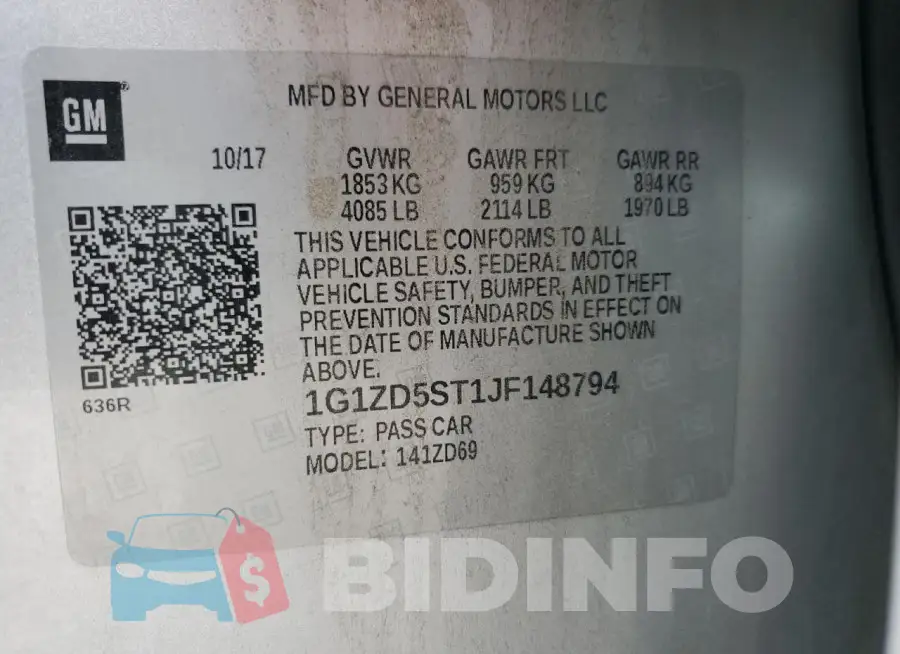 1G1ZD5ST1JF148794 Photo# 12