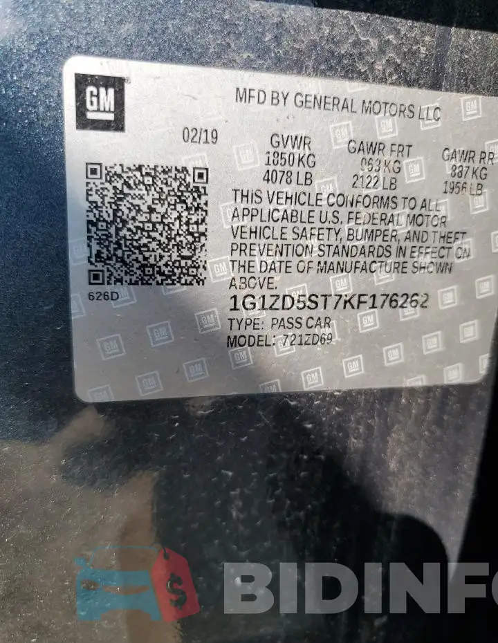 1G1ZD5ST7KF176262 Photo# 12