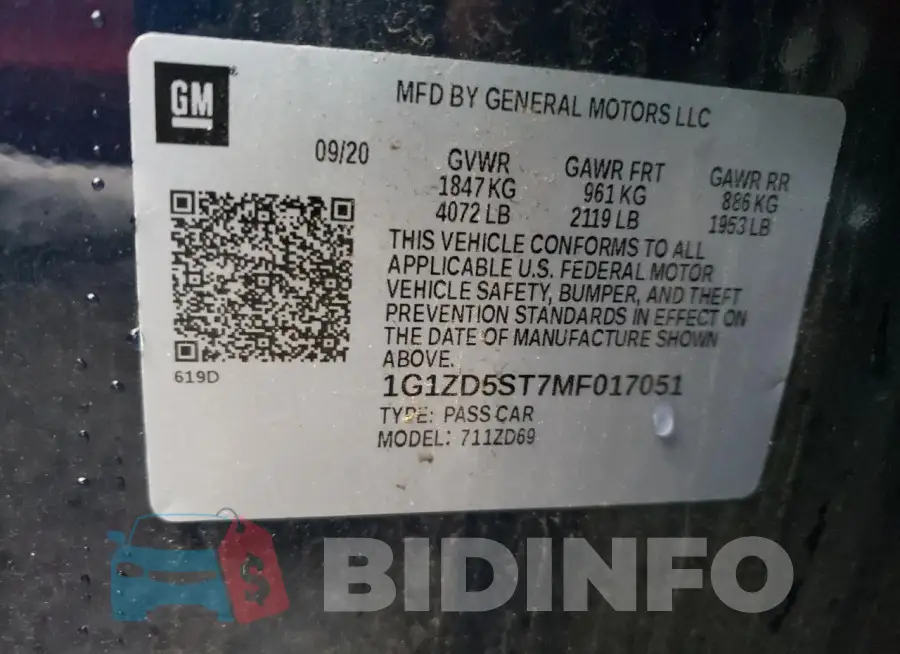 1G1ZD5ST7MF017051 Photo# 12