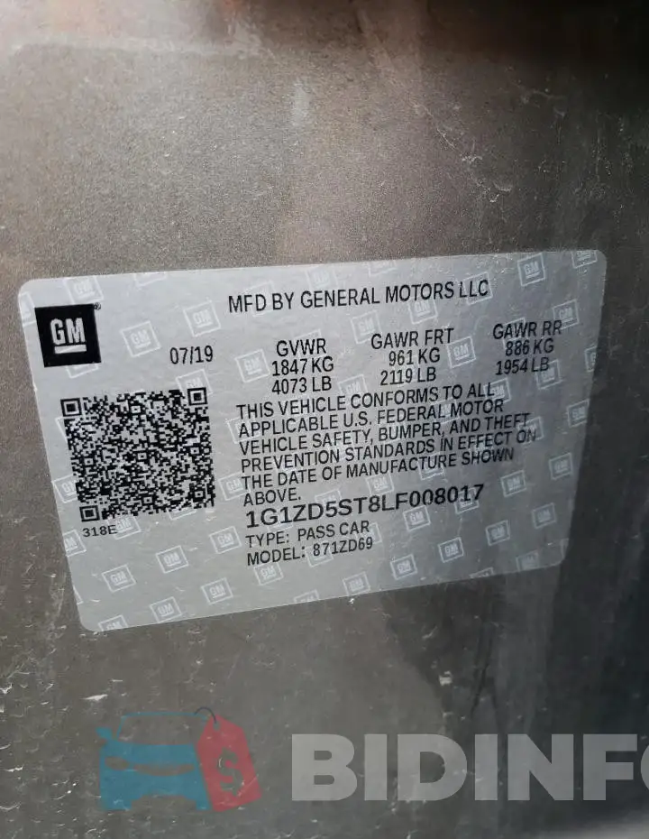 1G1ZD5ST8LF008017 Photo# 13