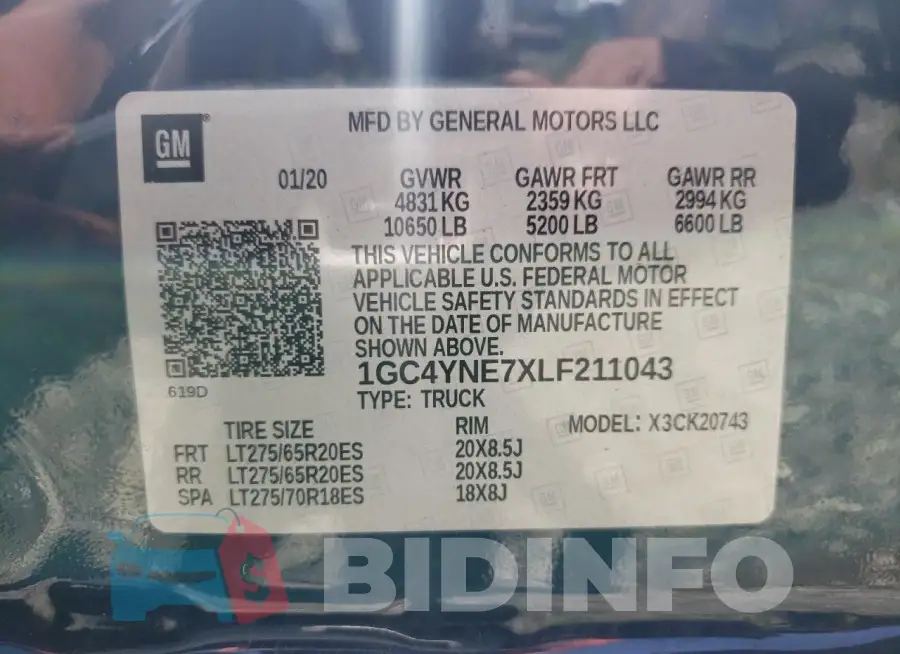 1GC4YNE7XLF211043 Photo# 12