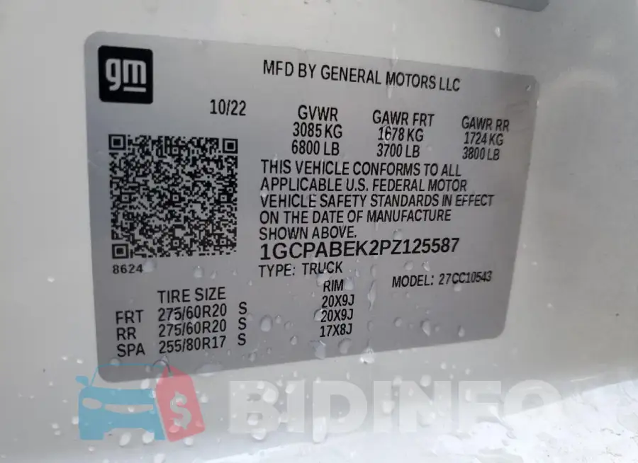 1GCPABEK2PZ125587 Photo# 12