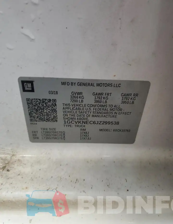 1GCVKNEC6JZ299538 Photo# 12
