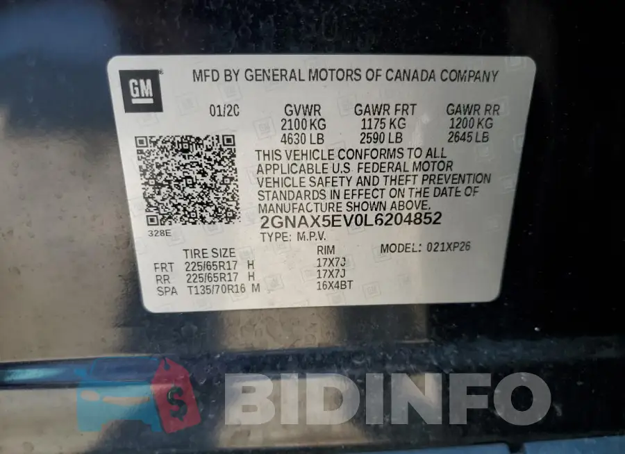 2GNAX5EV0L6204852 Photo# 13