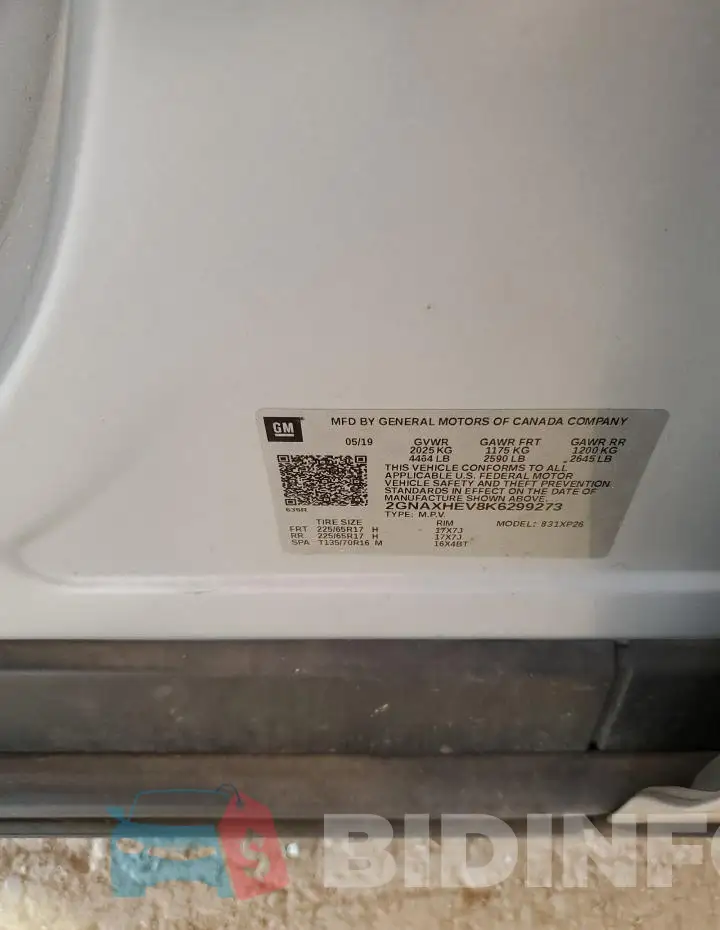 2GNAXHEV8K6299273 Photo# 14
