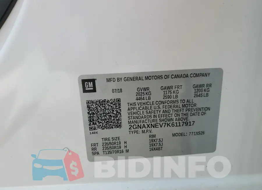 2GNAXNEV7K6117917 Photo# 13