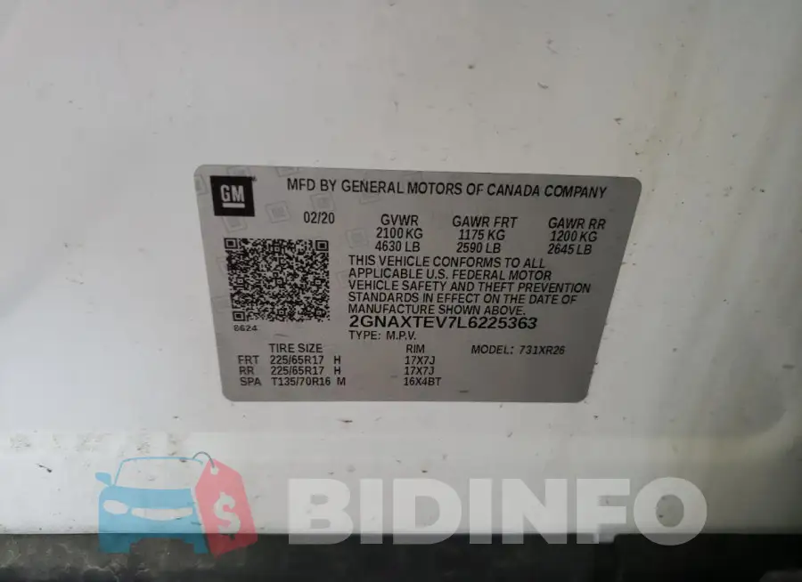 2GNAXTEV7L6225363 Photo# 14