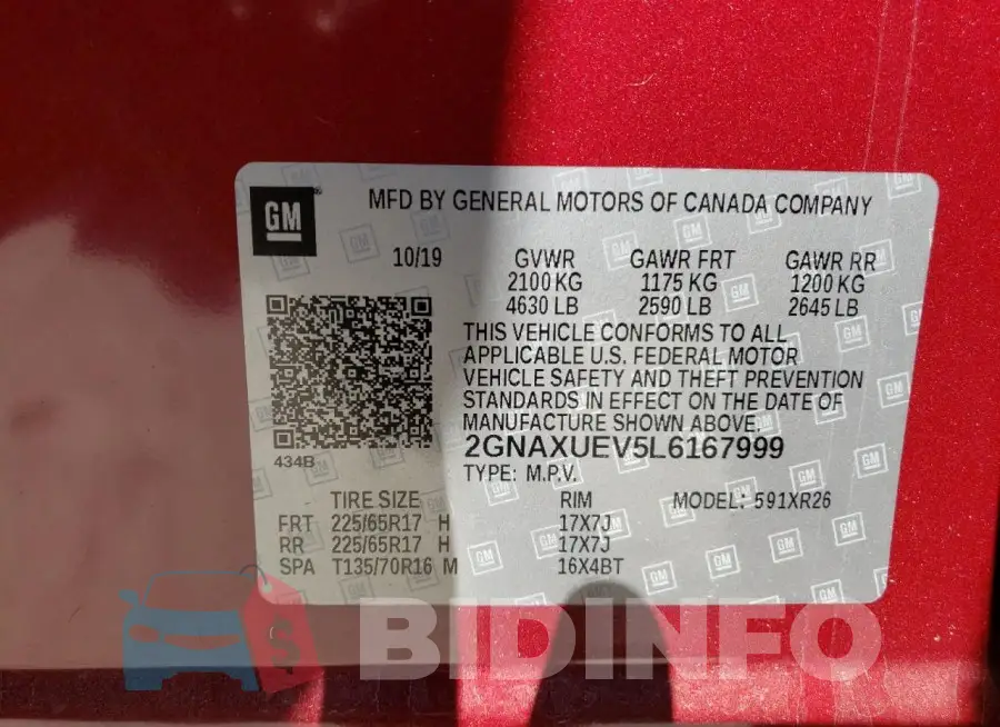 2GNAXUEV5L6167999 Photo# 12