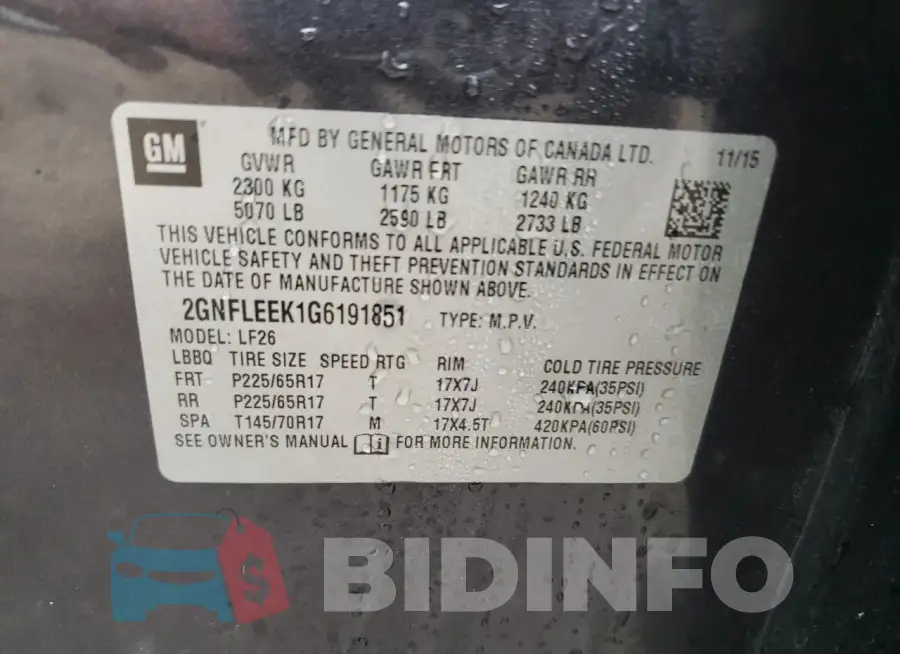 2GNFLEEK1G6191851 Photo# 12