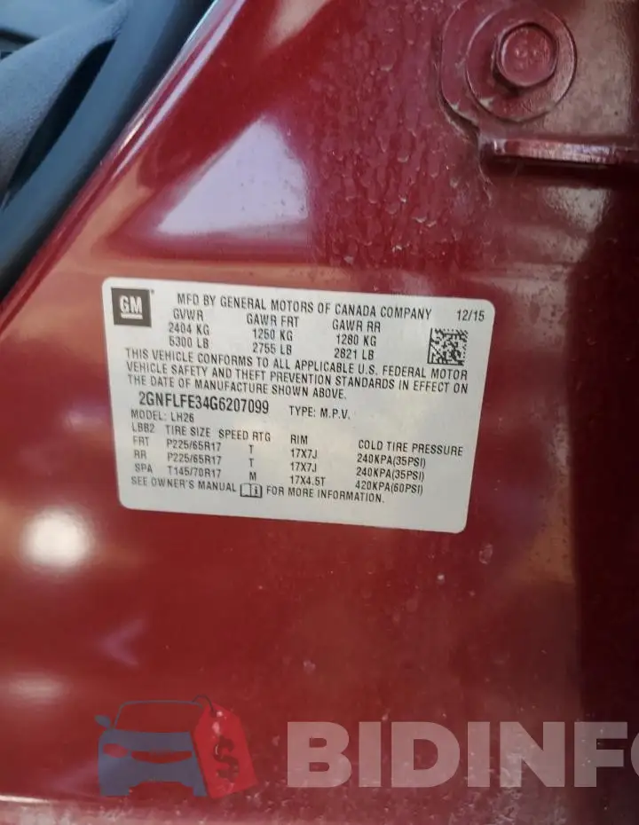 2GNFLFE34G6207099 Photo# 12