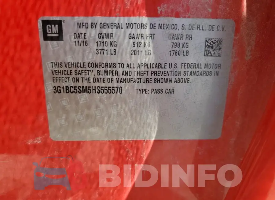 3G1BC5SM5HS555570 Photo# 12