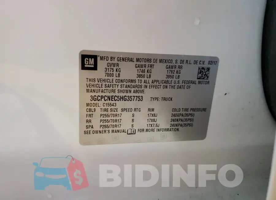 3GCPCNEC5HG357753 Photo# 12
