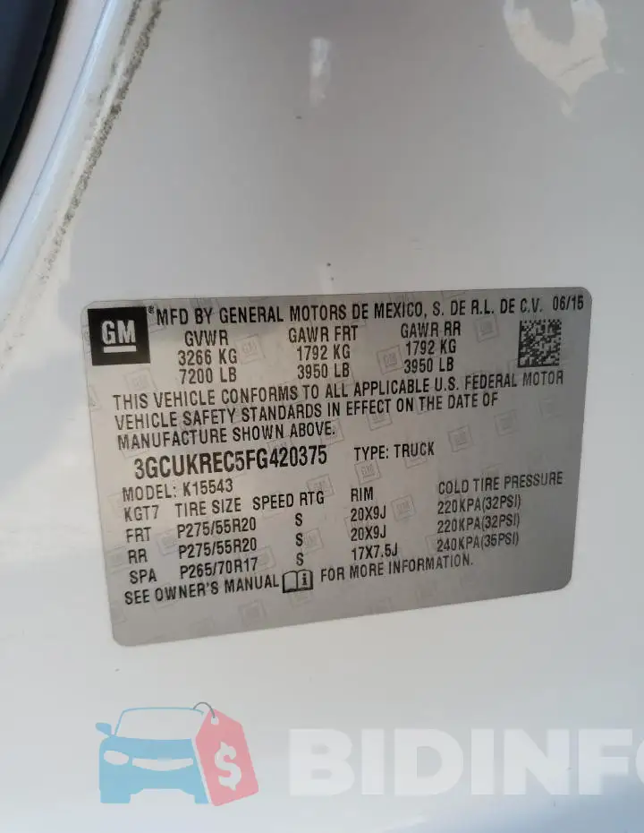 3GCUKREC5FG420375 Photo# 12