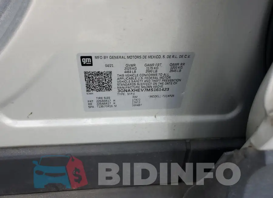 3GNAXHEV7MS161423 Photo# 12