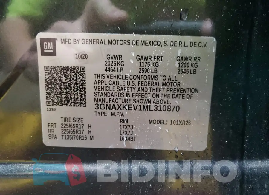 3GNAXKEV1ML310870 Photo# 13