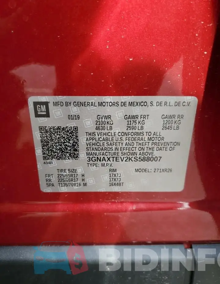 3GNAXTEV2KS588007 Photo# 13