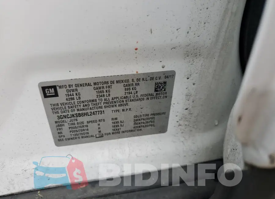3GNCJKSB8HL247731 Photo# 13