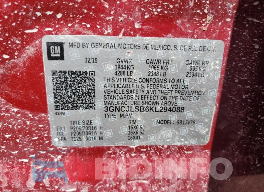 3GNCJLSB6KL294088 Photo# 13