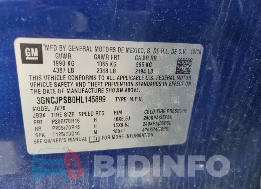 3GNCJPSB0HL145899 Photo# 13