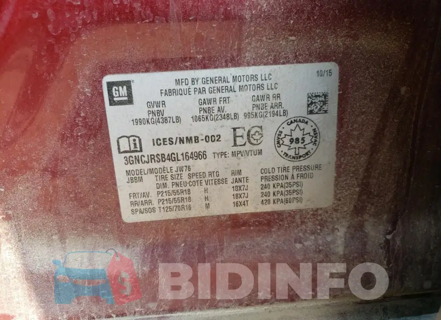 3GNCJRSB4GL164966 Photo# 13