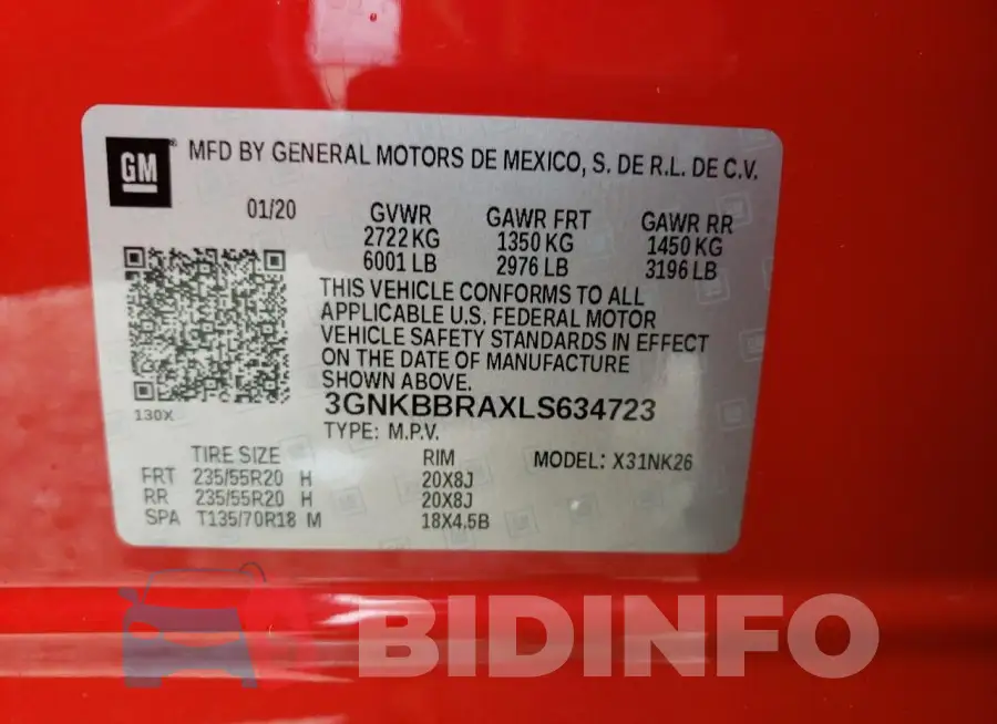 3GNKBBRAXLS634723 Photo# 12