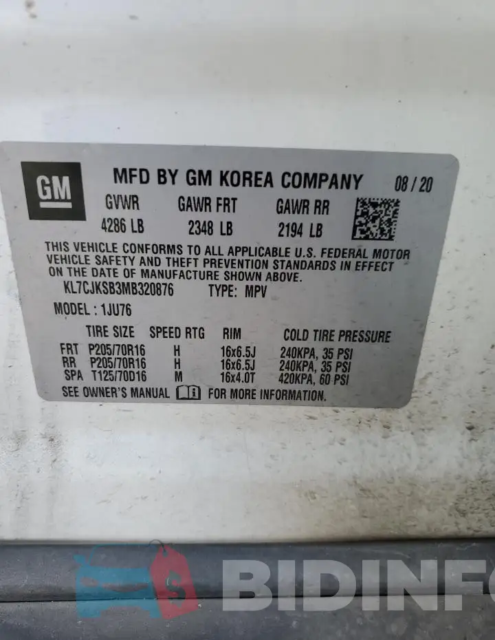 KL7CJKSB3MB320876 Photo# 13
