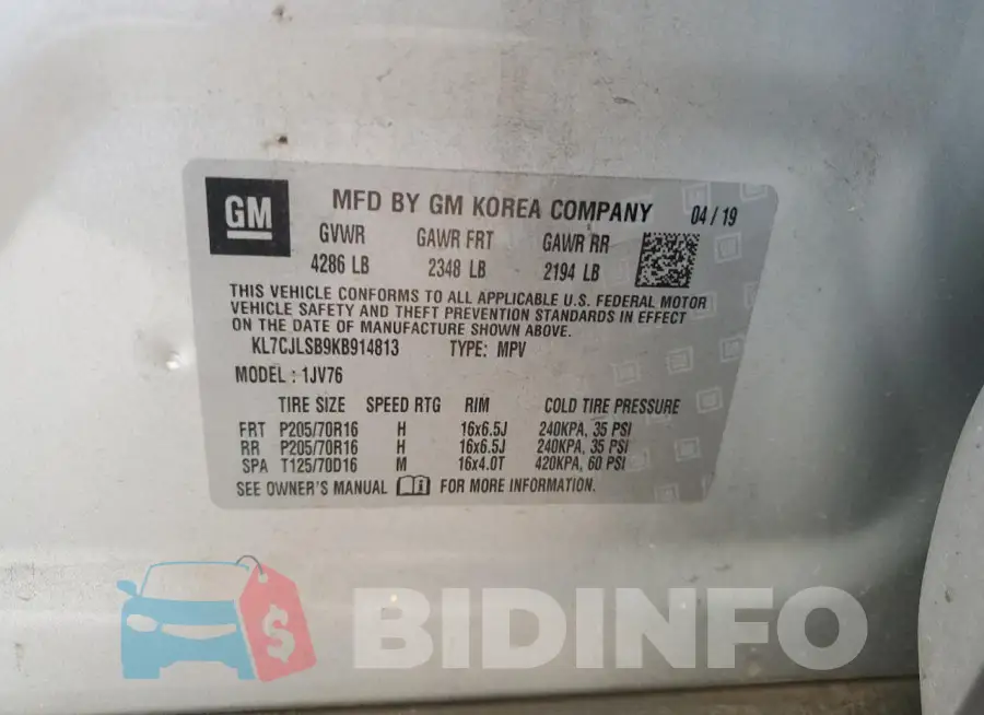 KL7CJLSB9KB914813 Photo# 14