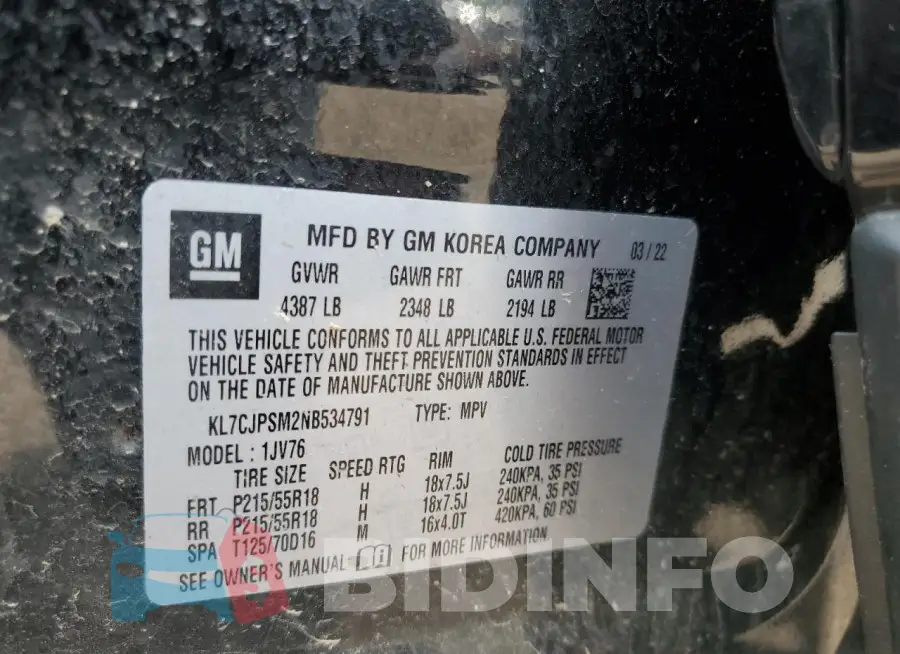 KL7CJPSM2NB534791 Photo# 14