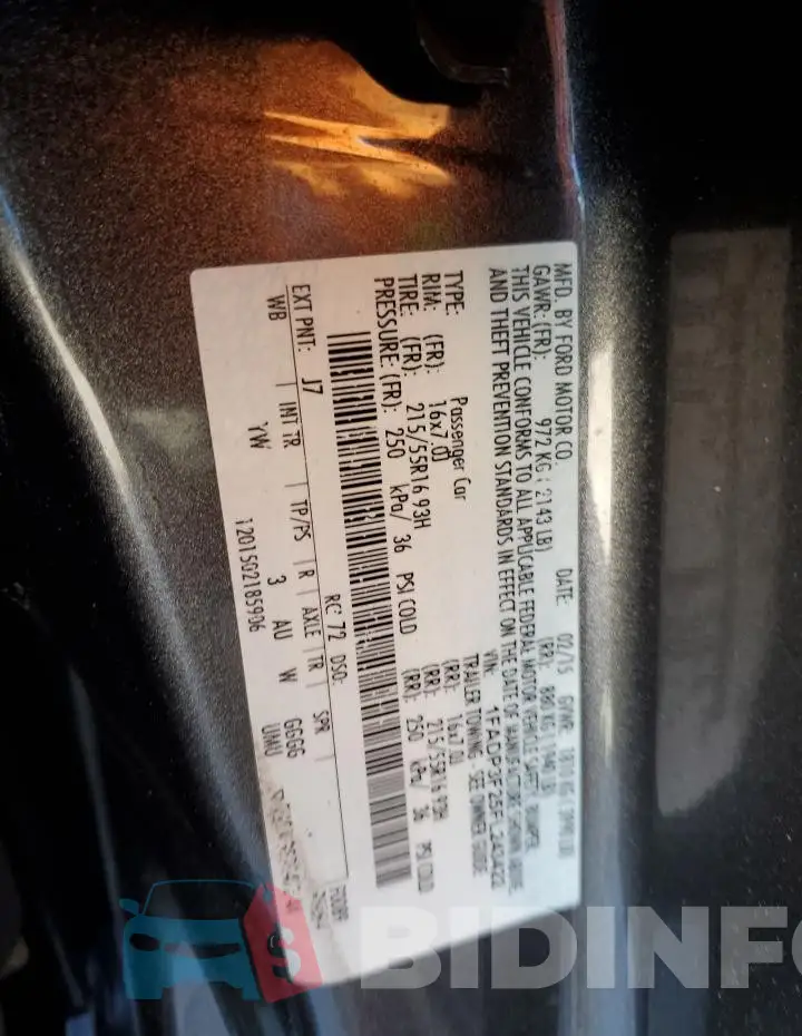 1FADP3F25FL243422 Photo# 13